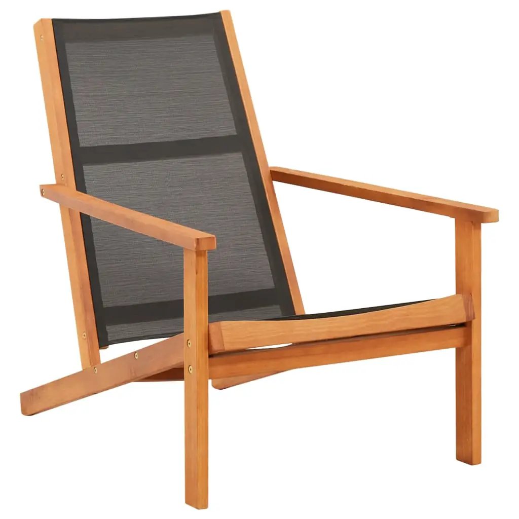 vidaXL vidaXL Garden Lounge Chair Grey Solid Eucalyptus Wood and Textilene - Garden Chairs