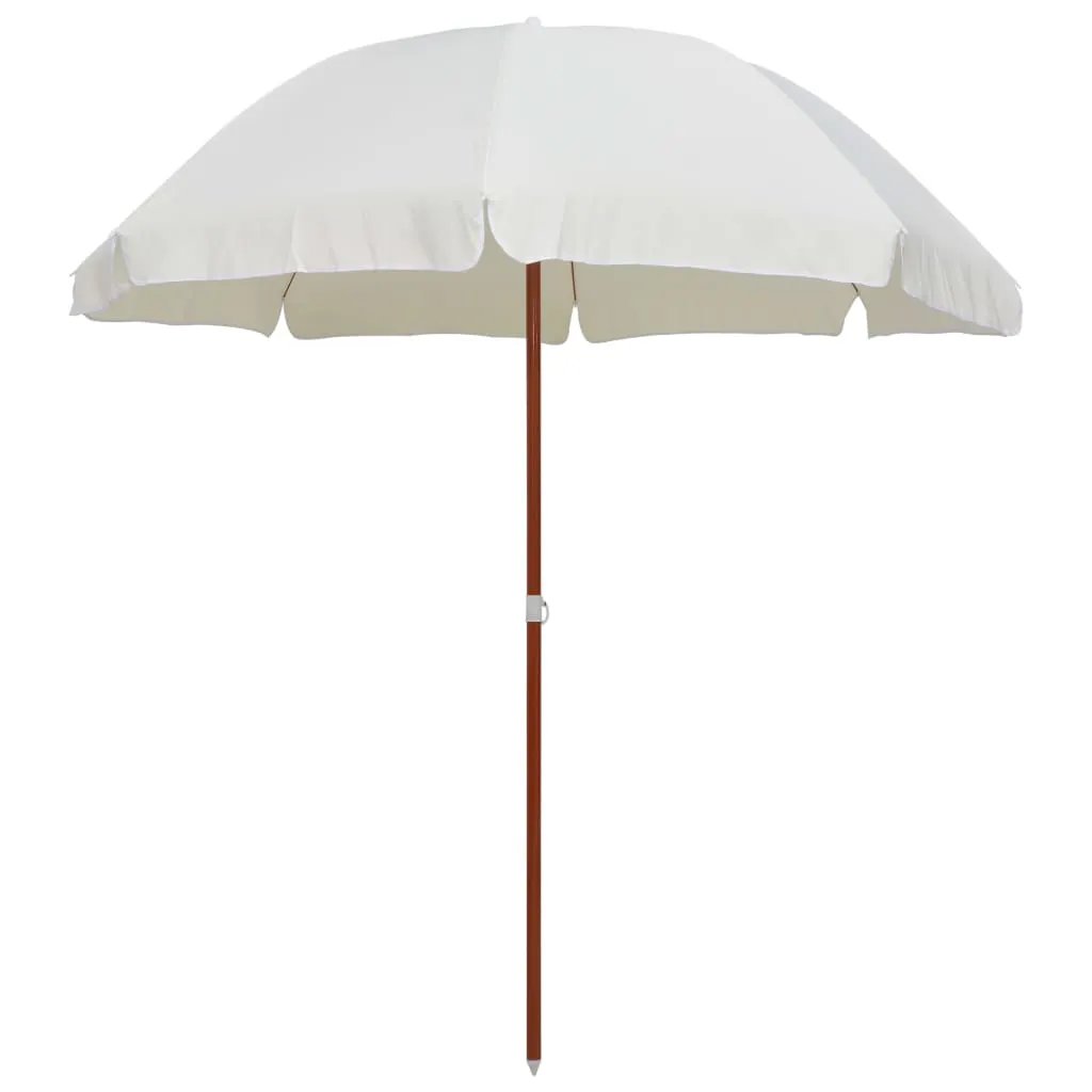 vidaXL vidaXL Garden Parasol with Steel Pole 180 cm Sand - Parasol