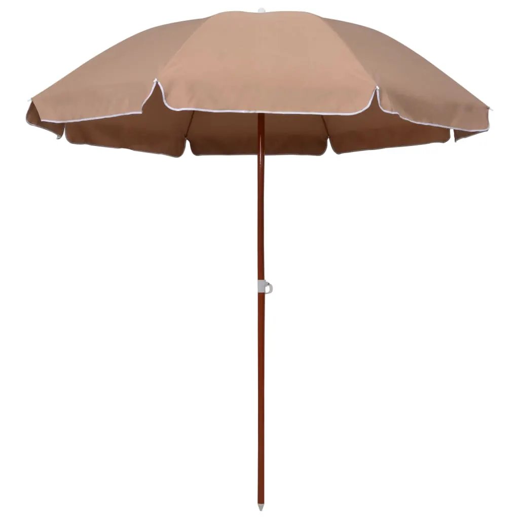 vidaXL vidaXL Garden Parasol with Steel Pole 180 cm Sand - Parasol