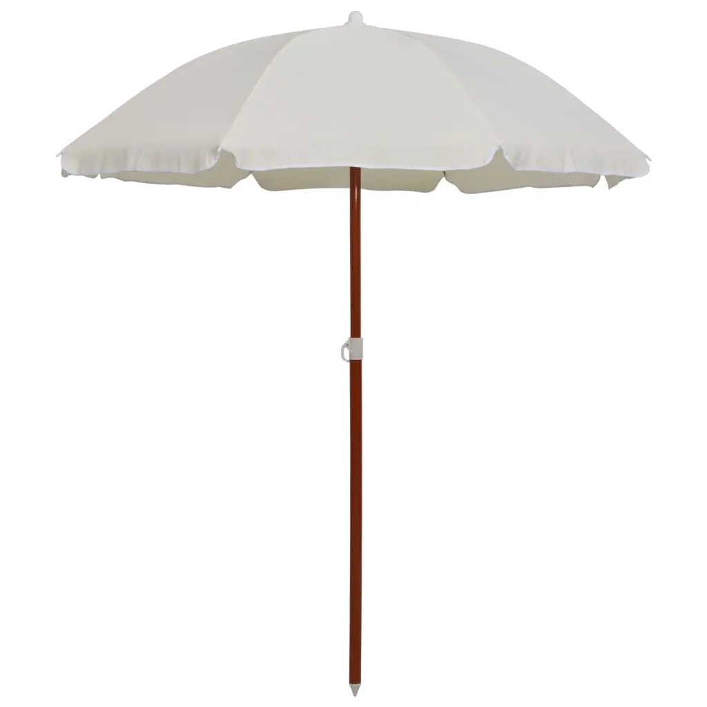 vidaXL vidaXL Garden Parasol with Steel Pole 180 cm Sand - Parasol