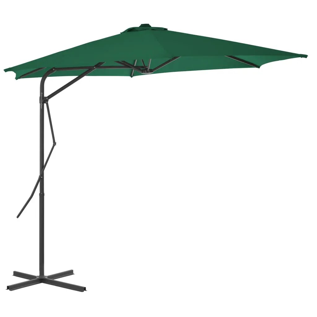 vidaXL vidaXL Garden Parasol with Steel Pole 300 cm Green - Parasol