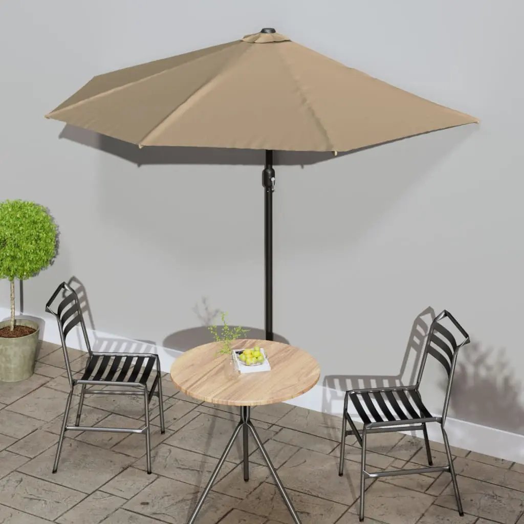 vidaXL vidaXL Garden Parasol with Aluminium Pole Sand 270x144 cm Half - Parasol