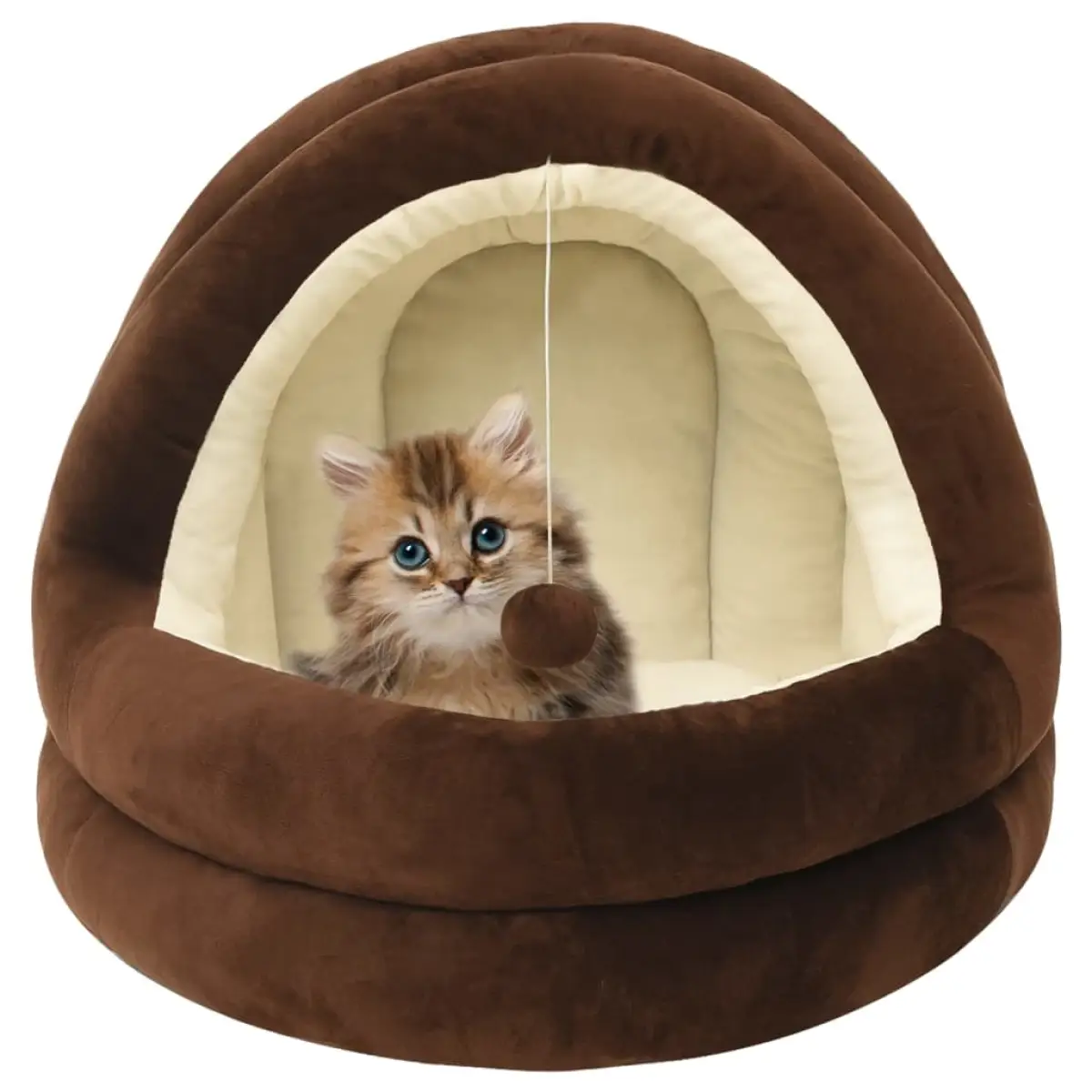 vidaXL vidaXL Cat Bed 40x40x35 cm Grey and Cream - Cat Beds