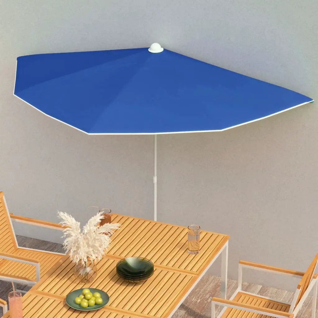 vidaXL vidaXL Garden Half Parasol with Pole 180x90 cm Sand - Parasol
