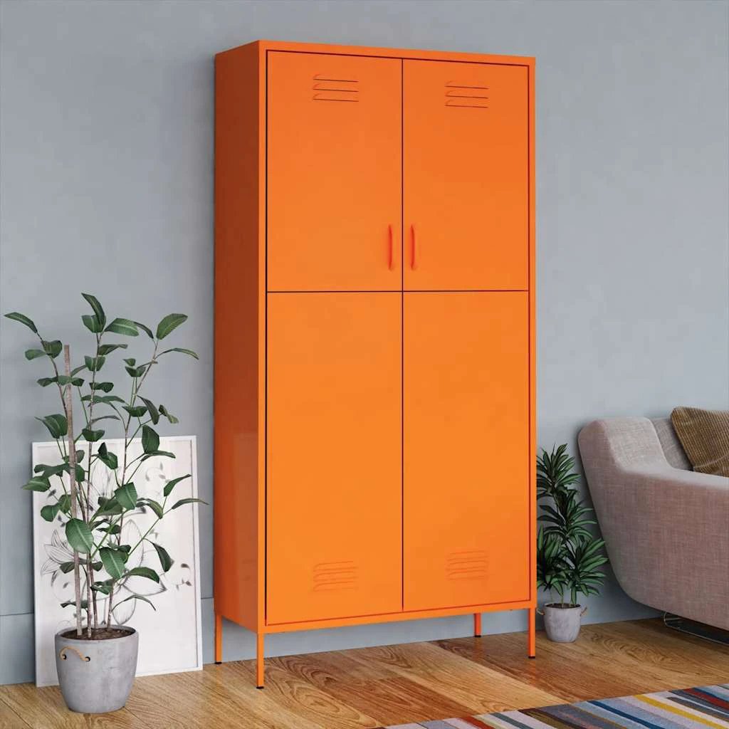 vidaXL vidaXL Wardrobe Orange 90x50x180 cm Steel - Wardrobe