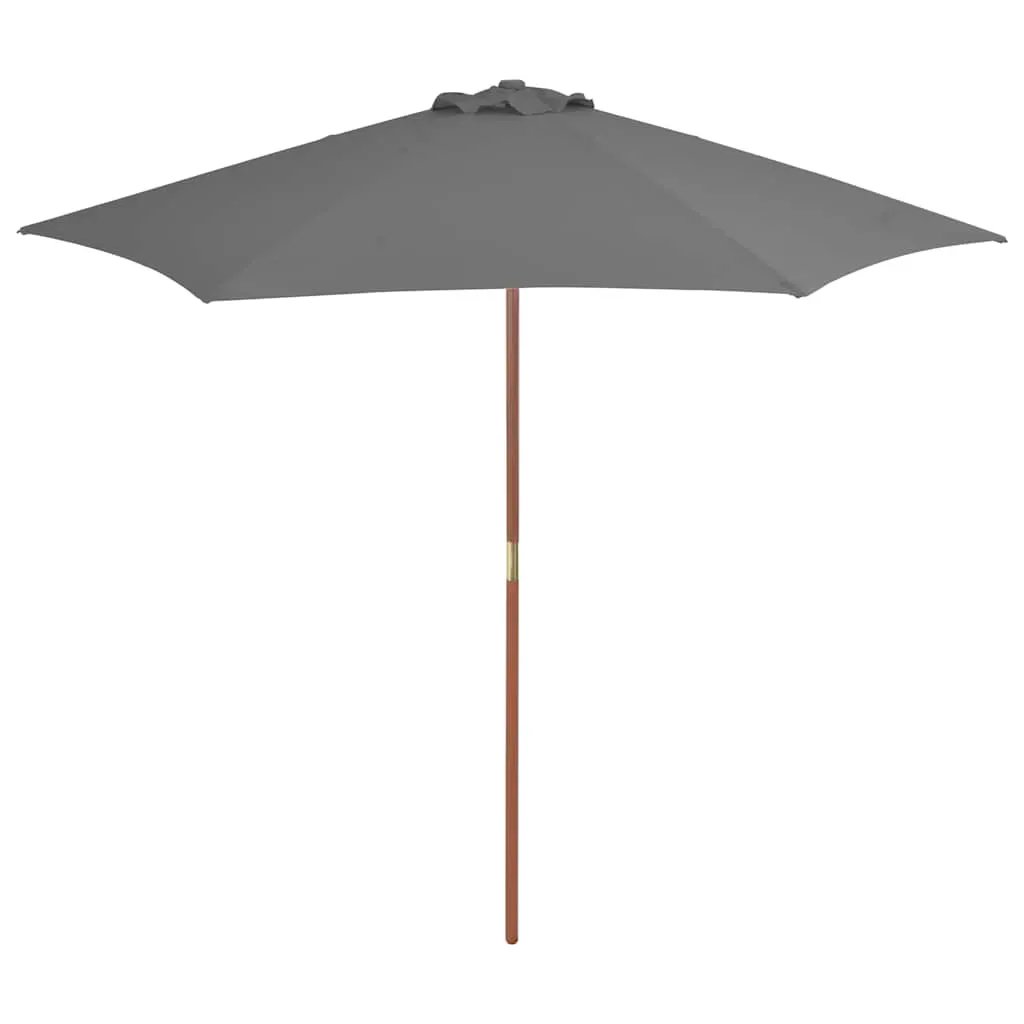 vidaXL vidaXL Garden Parasol 270x270 cm Wooden Pole Green - Parasol