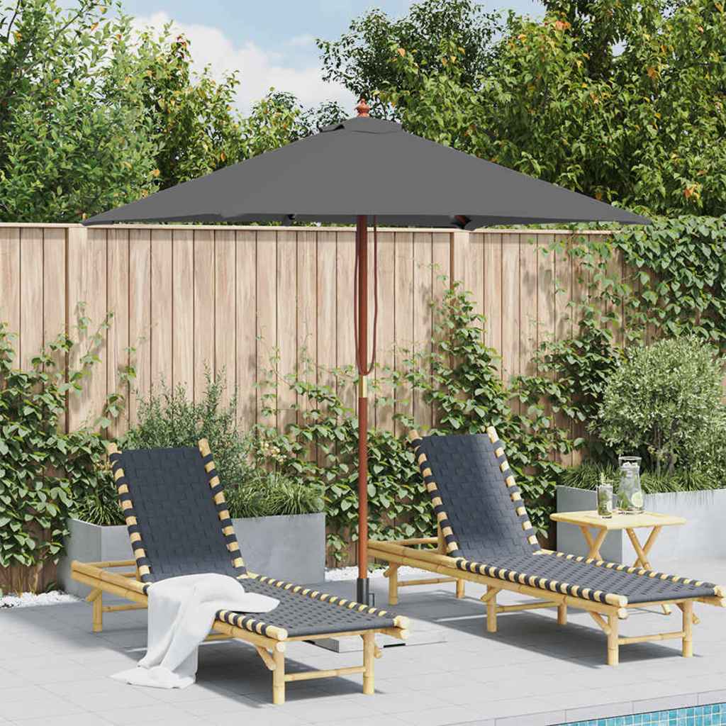 vidaXL vidaXL Garden Parasol with Wooden Pole 150x200 cm Sand - Parasol