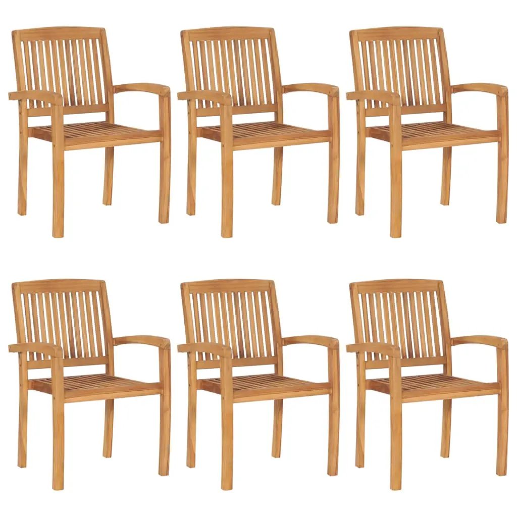 vidaXL vidaXL Stacking Garden Dining Chairs 2 pcs Solid Teak Wood - Garden Chairs