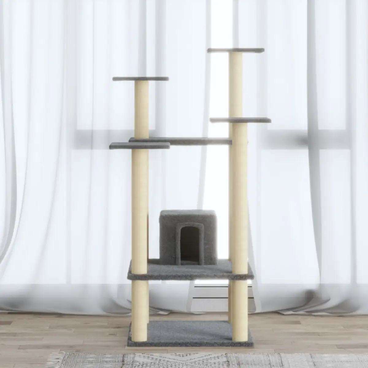 vidaXL vidaXL Cat Tree with Sisal Scratching Posts Cream 110 cm - Cat Tree