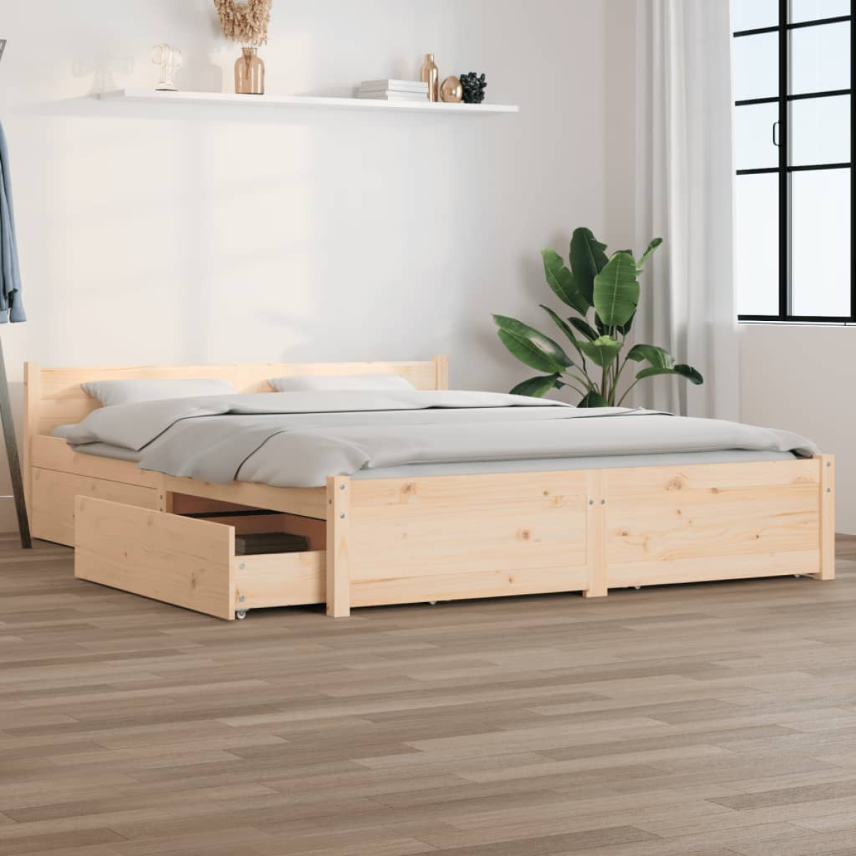 vidaXL Bed Frame without Mattress with Drawers Double - from vidaXL
