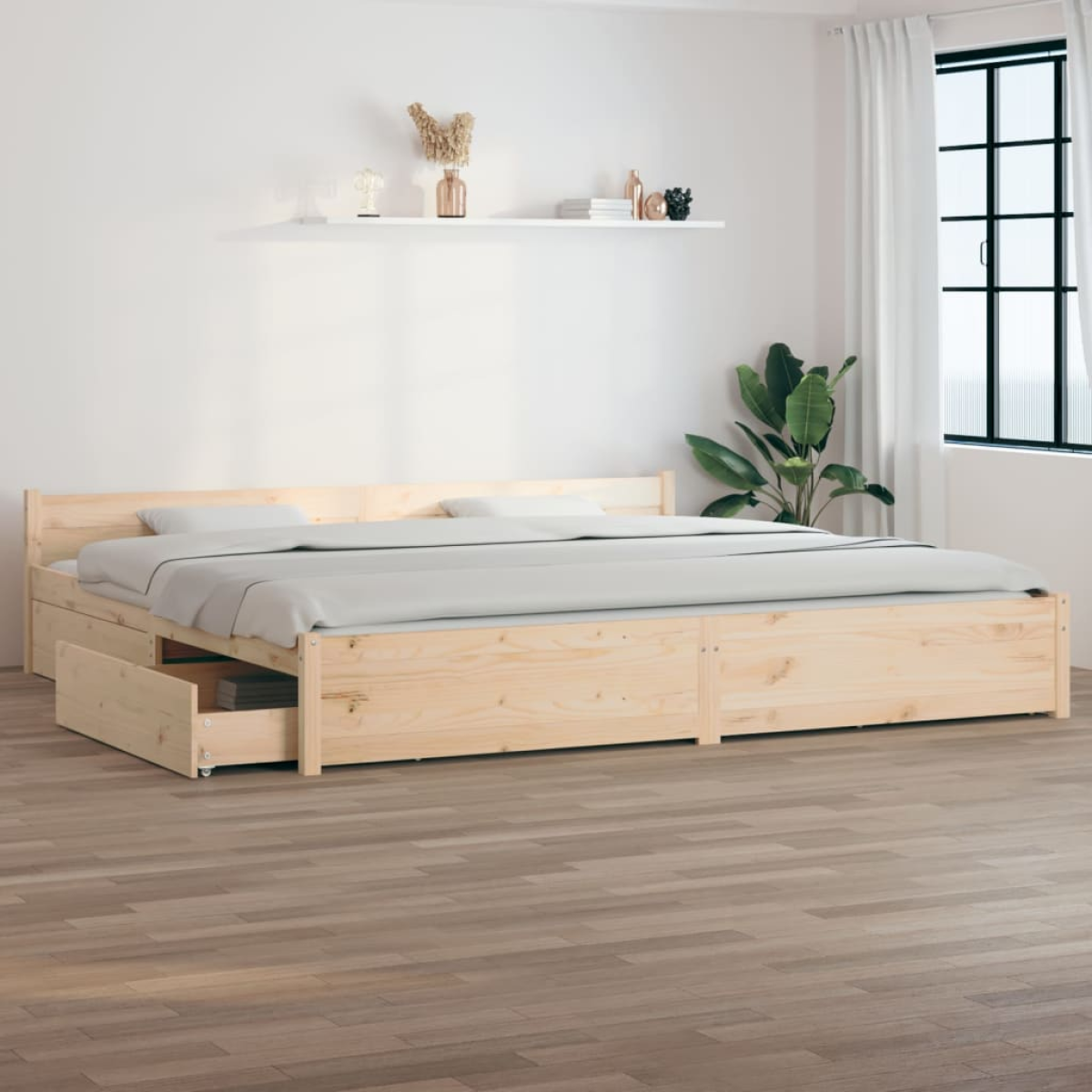 vidaXL Bed Frame without Mattress with Drawers Double - from vidaXL