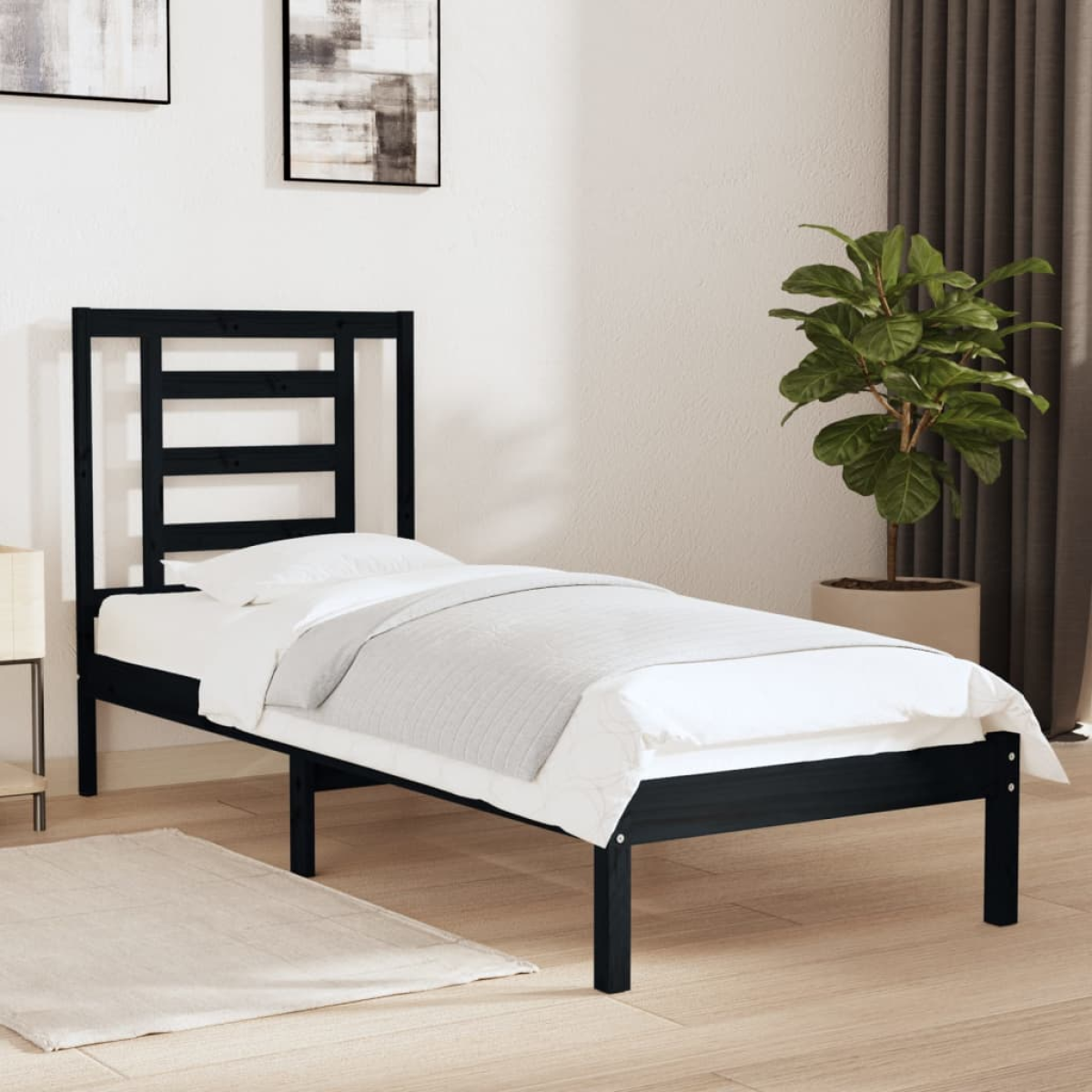 vidaXL Bed Frame without Mattress White 75x190 cm Small Single Solid Wood - from vidaXL
