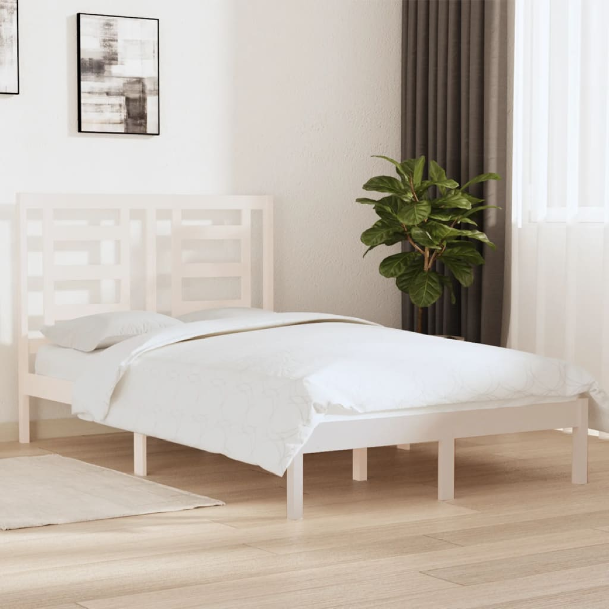vidaXL Bed Frame without Mattress White 75x190 cm Small Single Solid Wood - from vidaXL