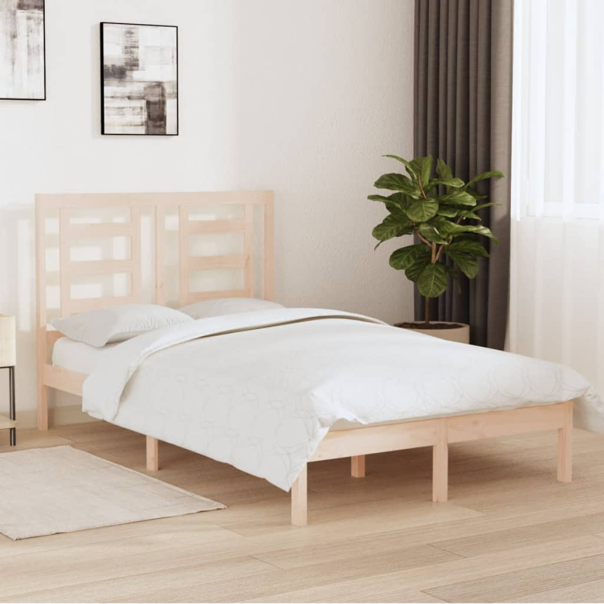 vidaXL Bed Frame without Mattress White 75x190 cm Small Single Solid Wood - from vidaXL