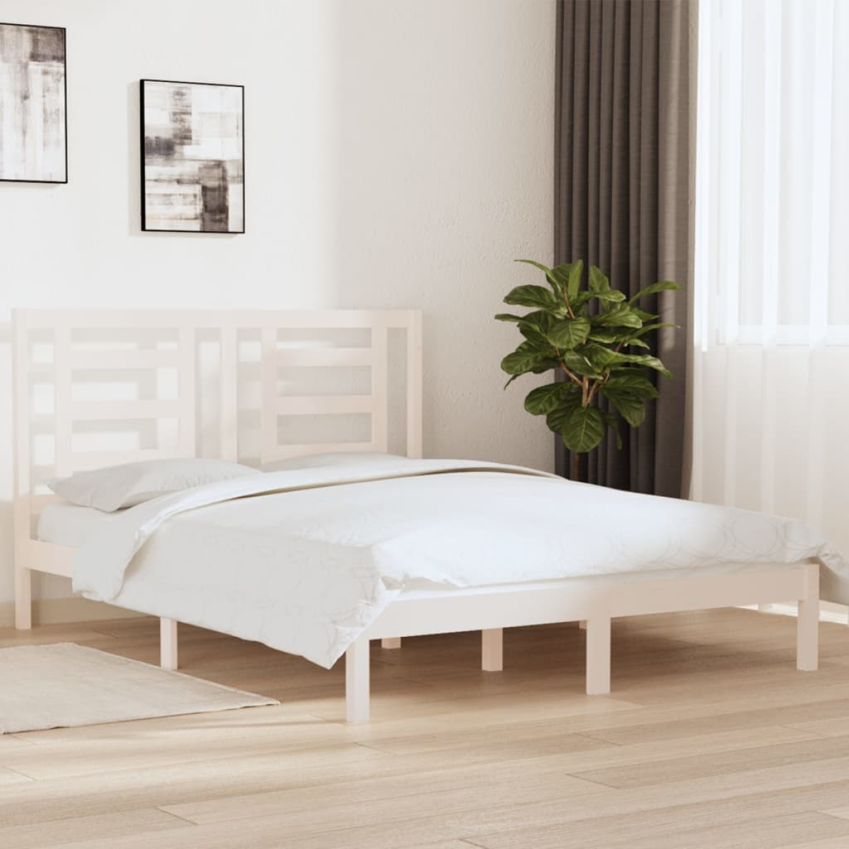 vidaXL Bed Frame without Mattress White 75x190 cm Small Single Solid Wood - from vidaXL