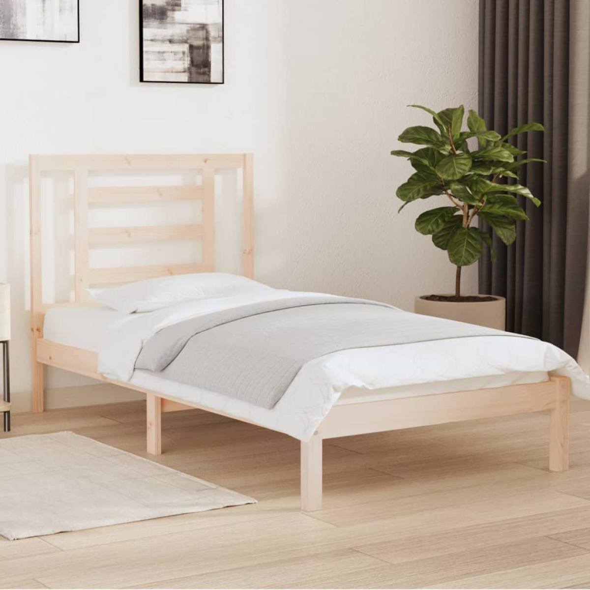 vidaXL Bed Frame without Mattress White 75x190 cm Small Single Solid Wood - from vidaXL