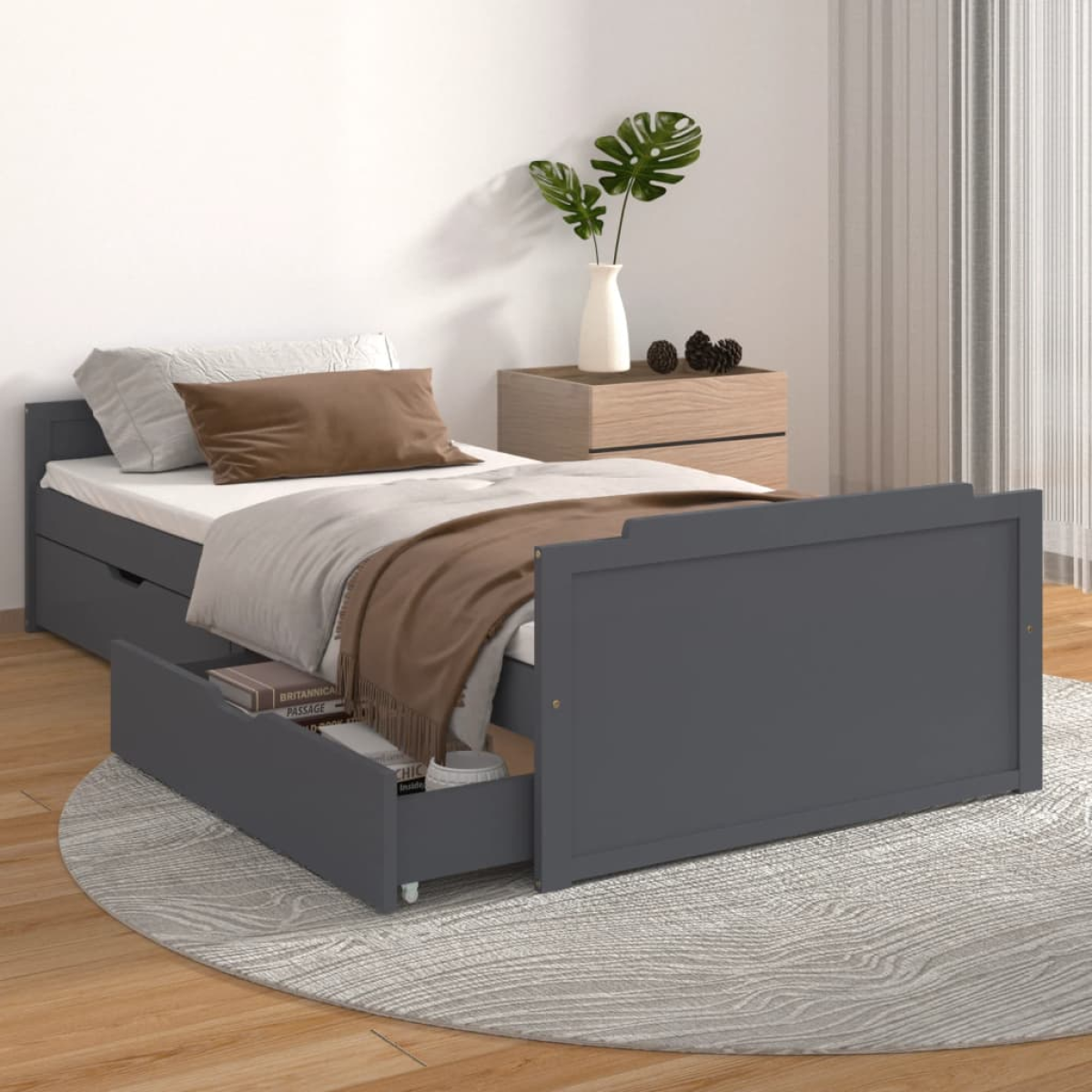 vidaXL Bed Frame | Natural Pine | Solid Pine Wood | Single | Bed Frame - from vidaXL