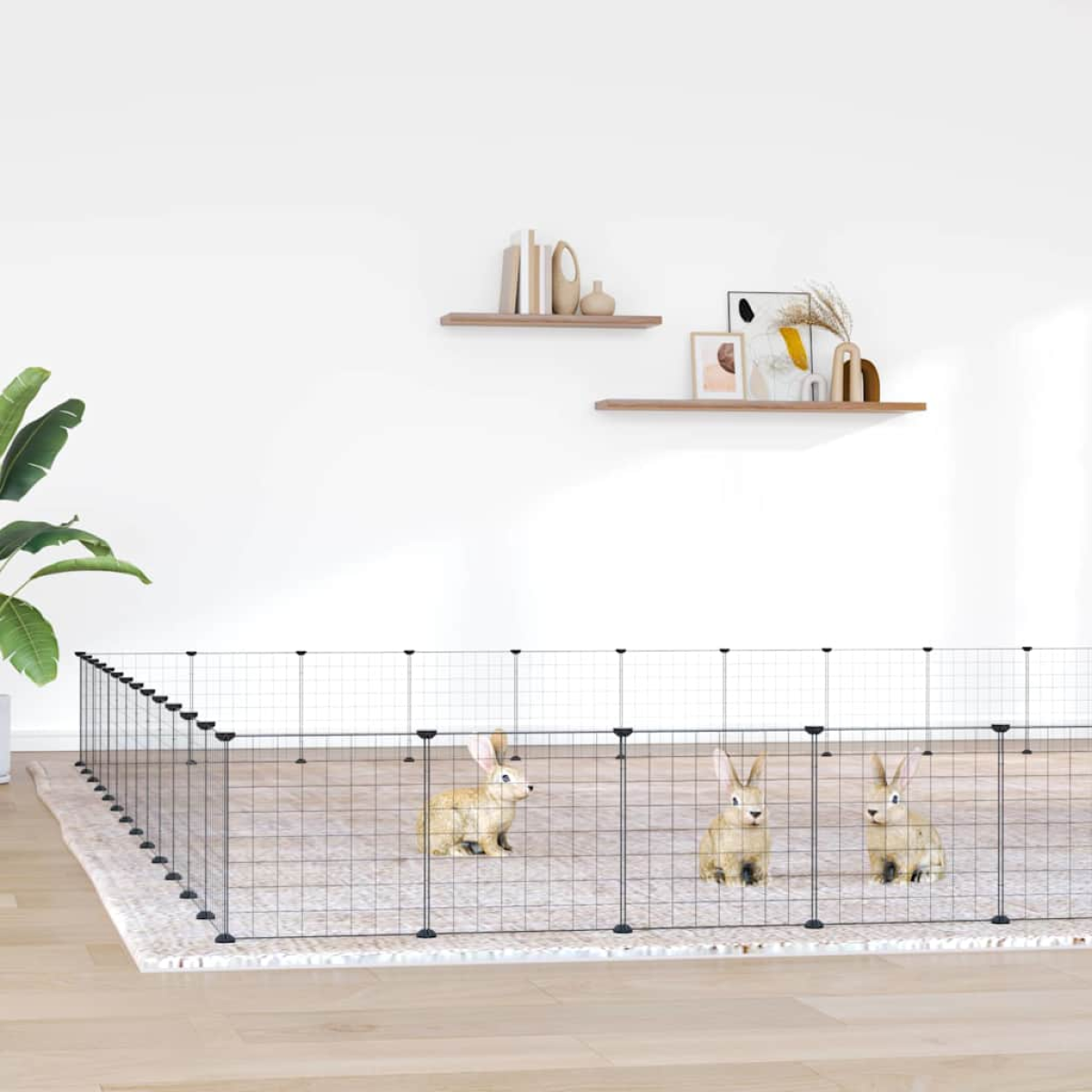 vidaXL Pet Cage | Black | Powder-Coated Steel - from vidaXL