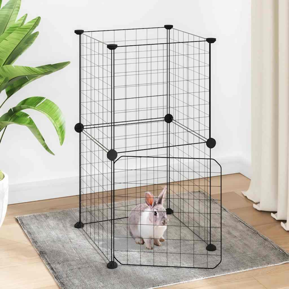 vidaXL 8-Panel Pet Cage Black 35x35 cm Steel - from vidaXL