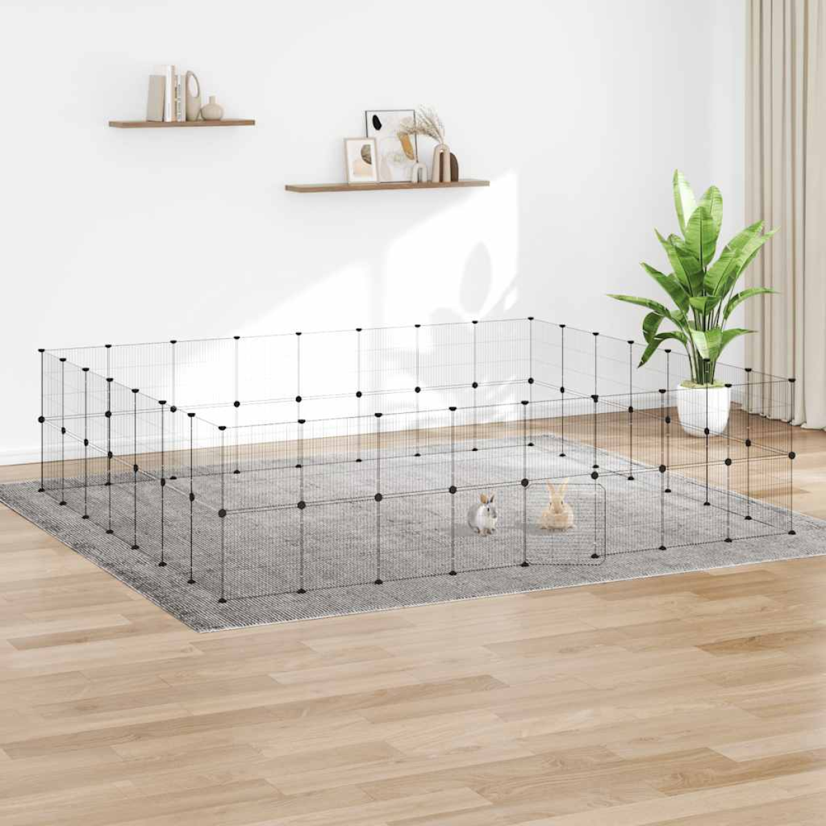 vidaXL 8-Panel Pet Cage Black 35x35 cm Steel - from vidaXL
