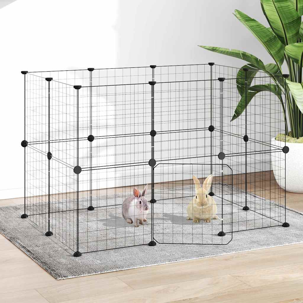 vidaXL 8-Panel Pet Cage Black 35x35 cm Steel - from vidaXL
