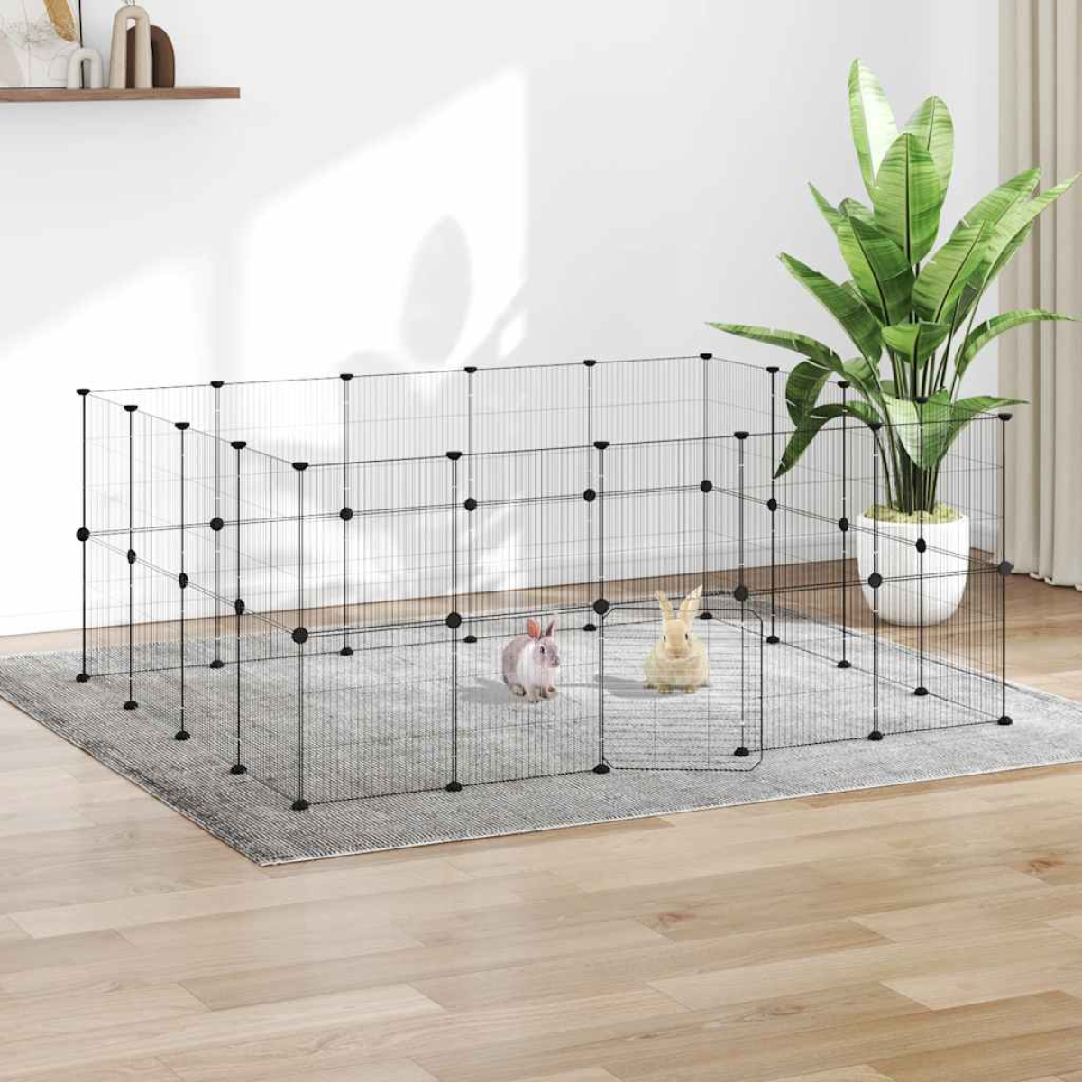 vidaXL 8-Panel Pet Cage Black 35x35 cm Steel - from vidaXL