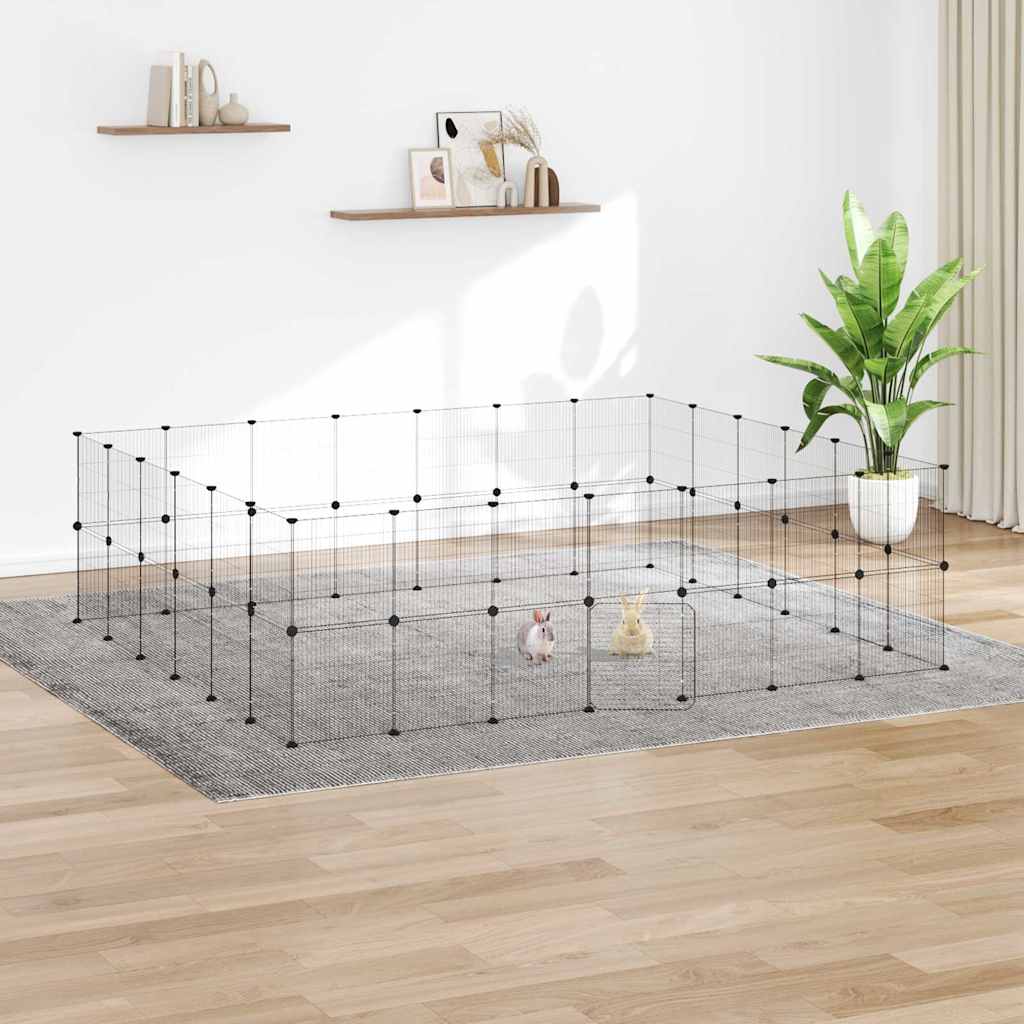 vidaXL 8-Panel Pet Cage Black 35x35 cm Steel - from vidaXL