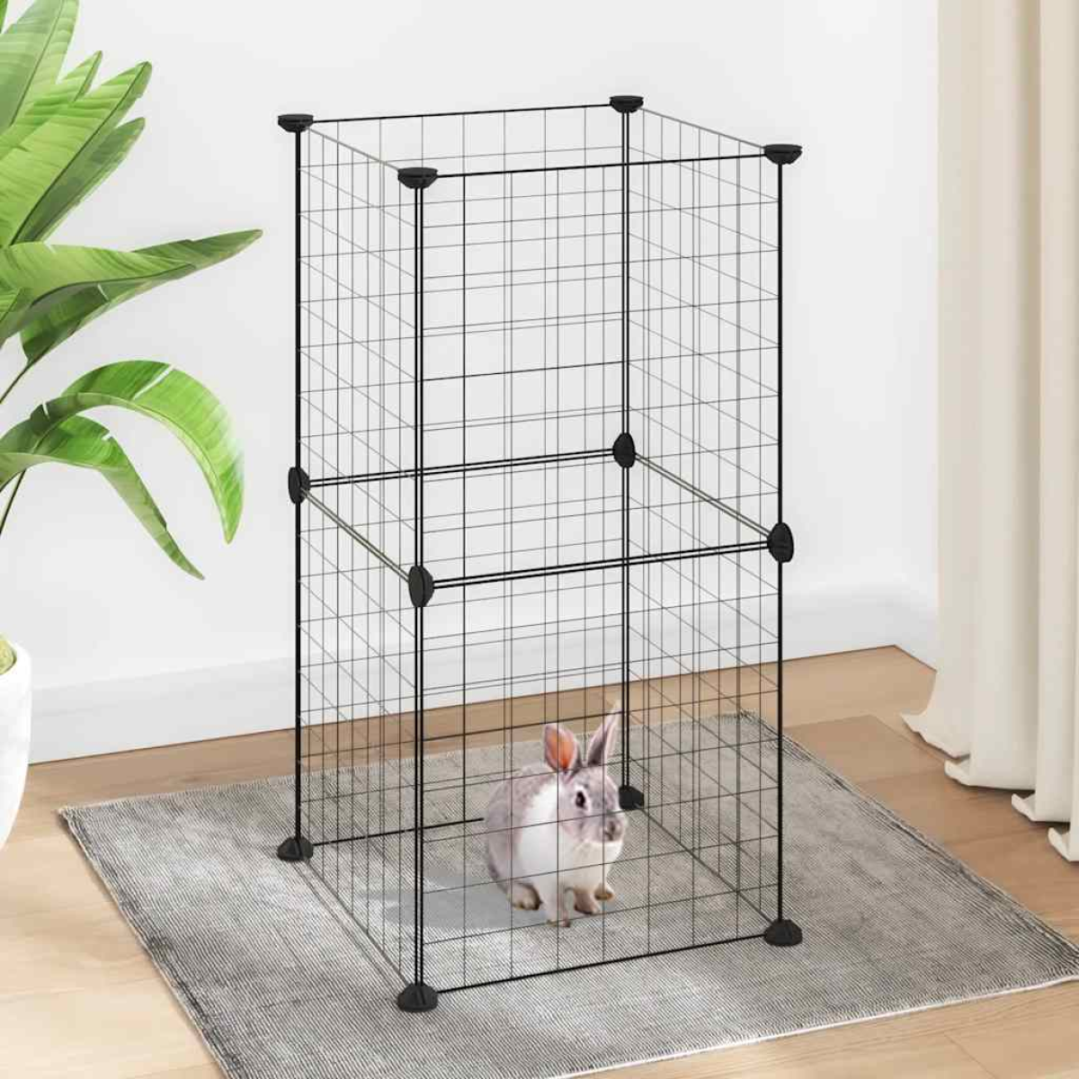 vidaXL 8-Panel Pet Cage Black 35x35 cm Steel - from vidaXL