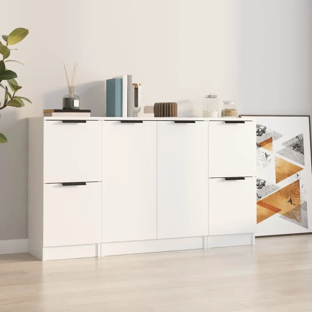 vidaXL vidaXL Sideboards 3 pcs White Engineered Wood - Sideboard