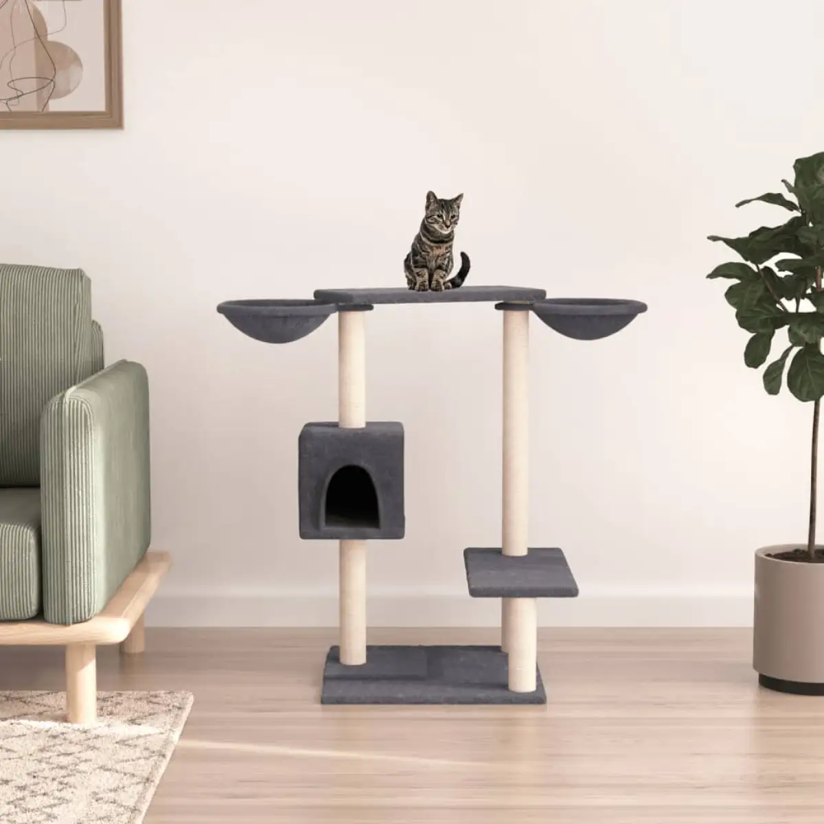 vidaXL vidaXL Cat Tree with Scratching Posts Cream 82 cm - Cat Tree