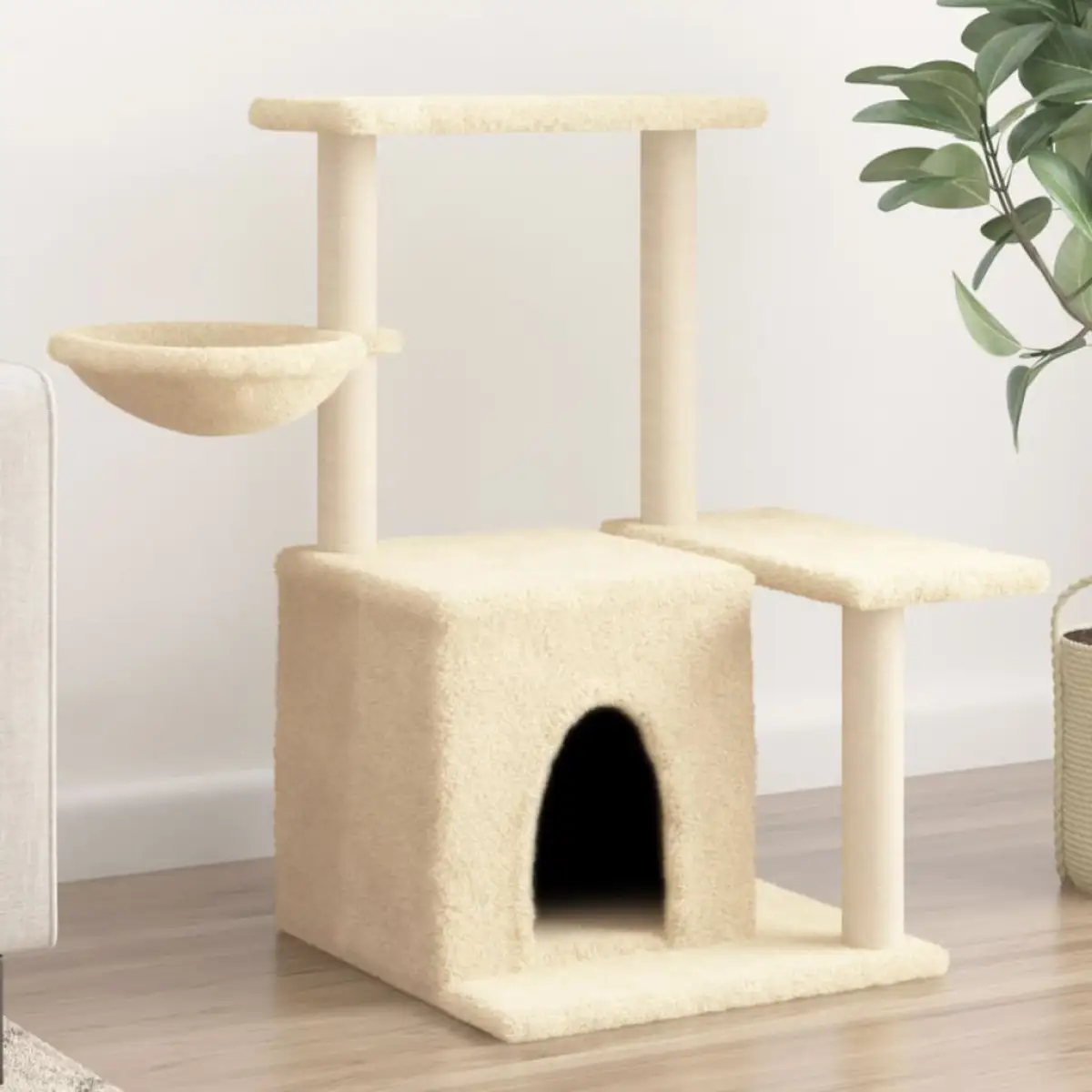 vidaXL vidaXL Cat Tree with Sisal Scratching Posts Light Grey 83 cm - Cat Tree