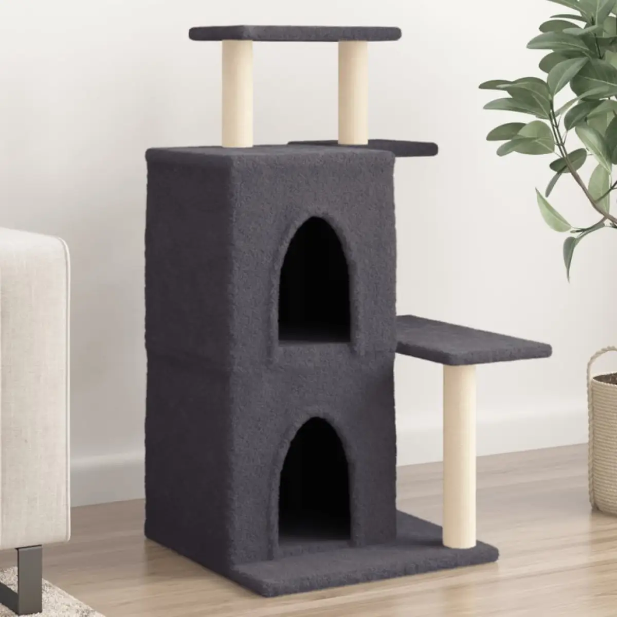 vidaXL vidaXL Cat Tree with Sisal Scratching Posts Cream 97 cm - Cat Tree