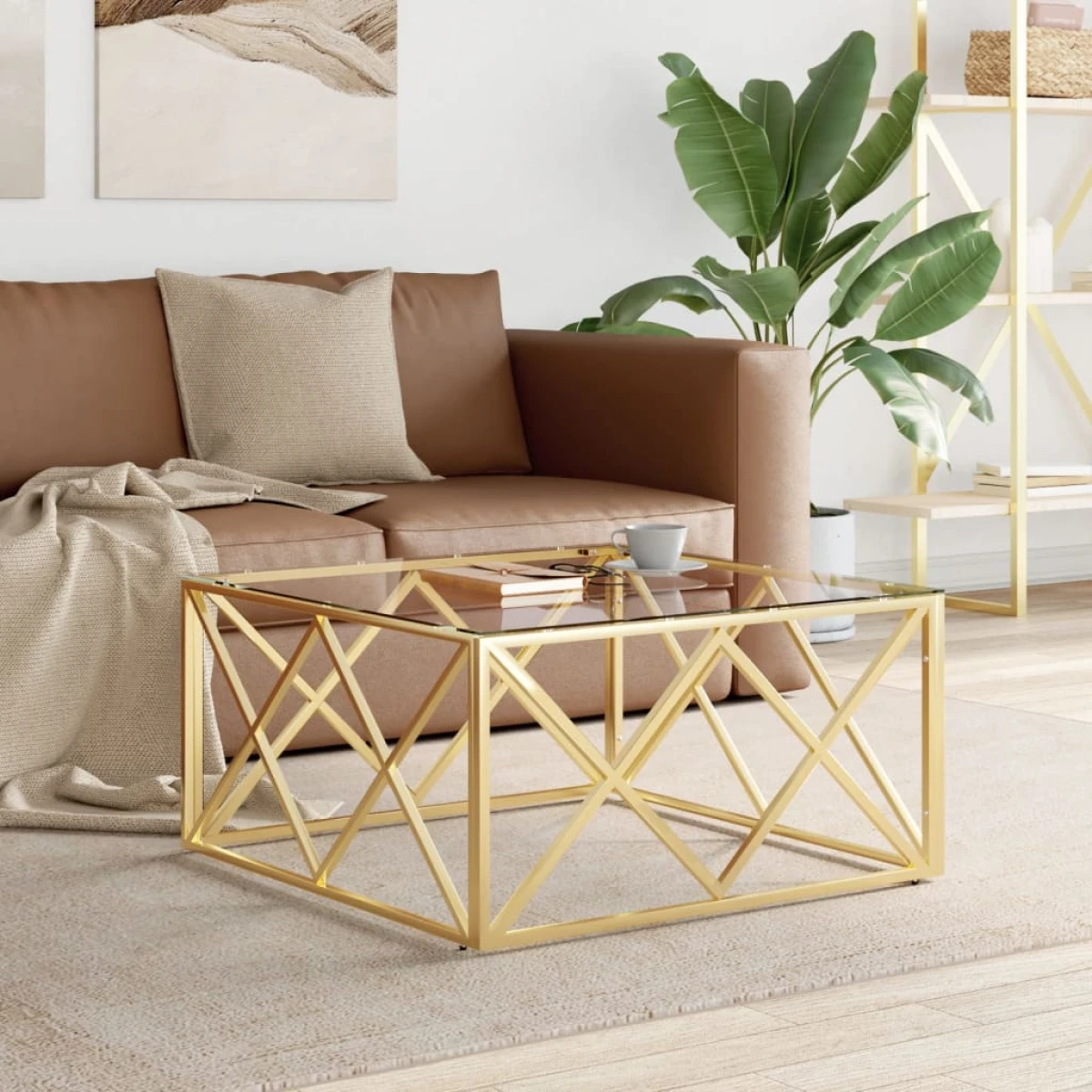 vidaXL VidaXL Coffee Table Compact Stainless Steel Frame - Coffee Table