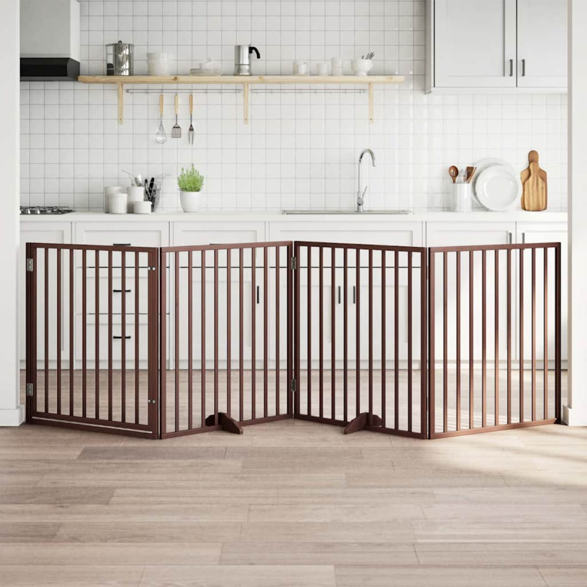 vidaXL Dog Gate Foldable 3 Panels 150 cm Poplar Wood - from vidaXL