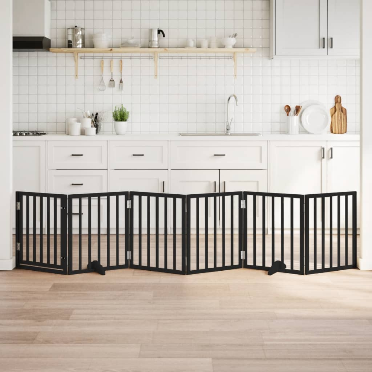vidaXL Dog Gate Foldable 3 Panels 150 cm Poplar Wood - from vidaXL