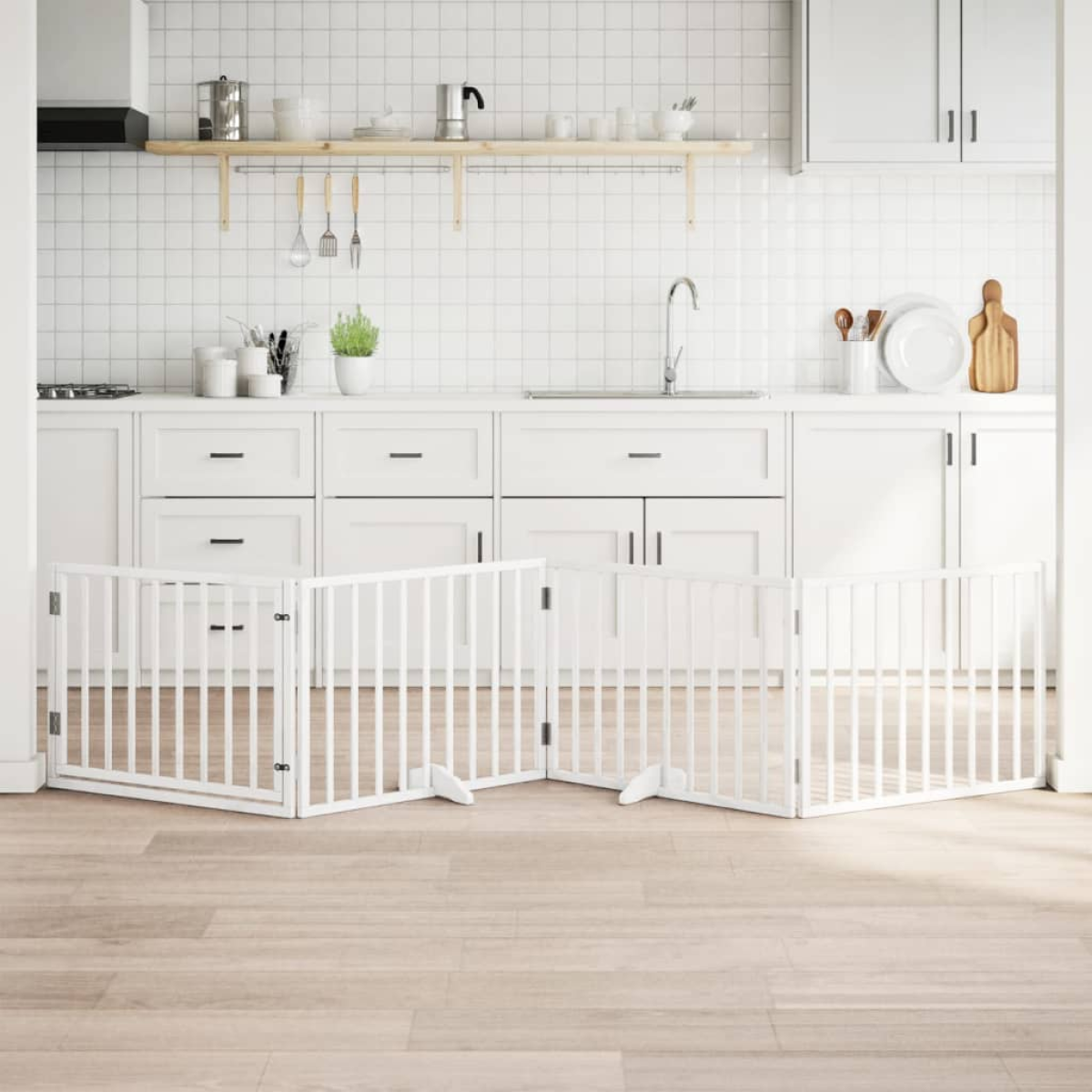 vidaXL Dog Gate Foldable 3 Panels 150 cm Poplar Wood - from vidaXL