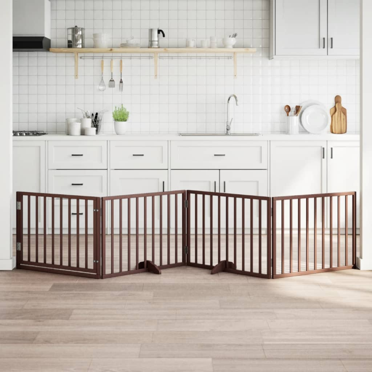 vidaXL Dog Gate Foldable 3 Panels 150 cm Poplar Wood - from vidaXL