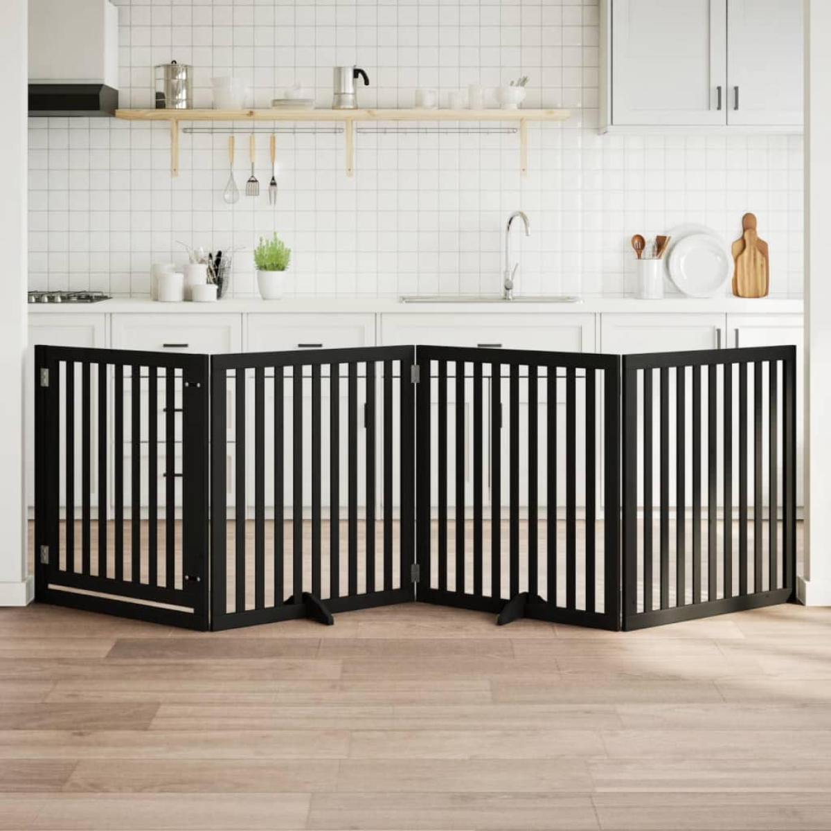 vidaXL Dog Gate Foldable 3 Panels 150 cm Poplar Wood - from vidaXL