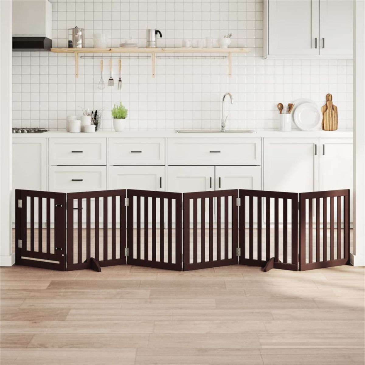 vidaXL Dog Gate Foldable 3 Panels 150 cm Poplar Wood - from vidaXL
