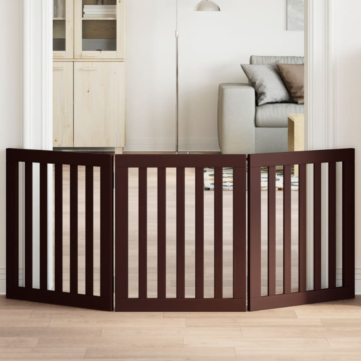 vidaXL Dog Gate Foldable 3 Panels 150 cm Poplar Wood - from vidaXL