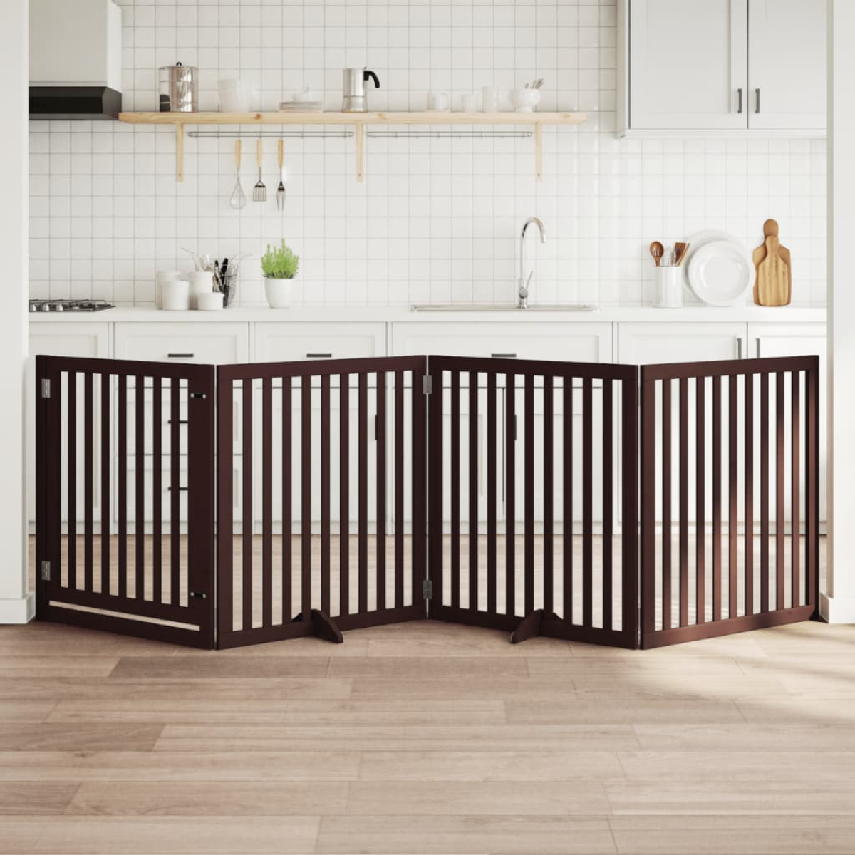 vidaXL Dog Gate Foldable 3 Panels 150 cm Poplar Wood - from vidaXL