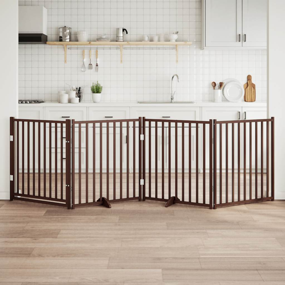 vidaXL Dog Gate Foldable 3 Panels 150 cm Solid Wood Fir - from vidaXL