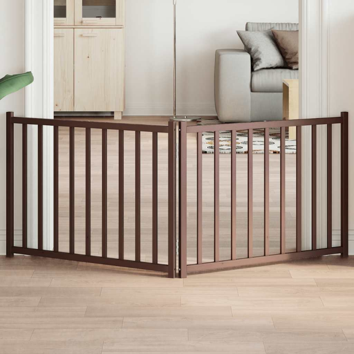 vidaXL Dog Gate Foldable 3 Panels 150 cm Solid Wood Fir - from vidaXL