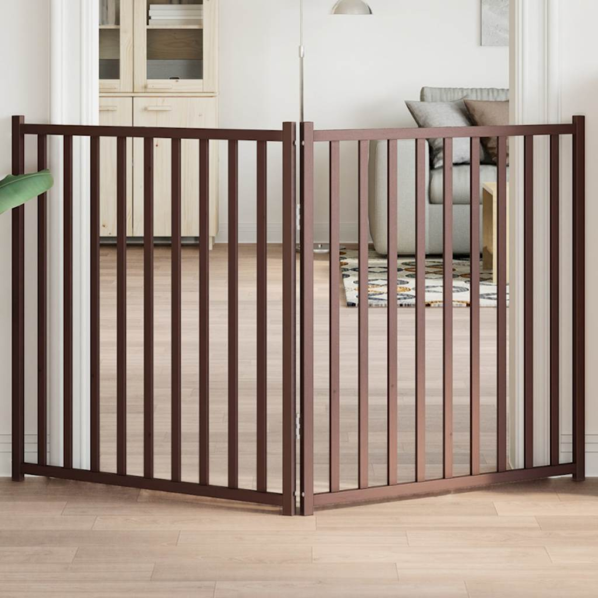 vidaXL Dog Gate Foldable 3 Panels 150 cm Solid Wood Fir - from vidaXL