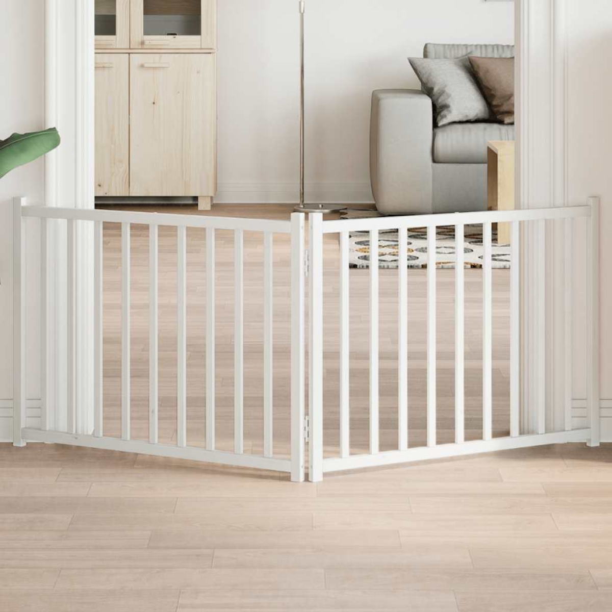 vidaXL Dog Gate Foldable 3 Panels 150 cm Solid Wood Fir - from vidaXL