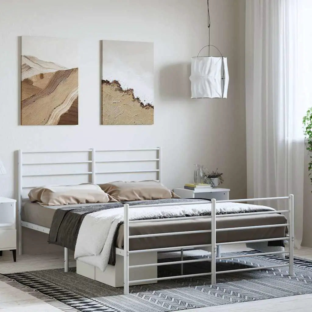 vidaXL Metal Bed Frame without Mattress with Headboard Black 75x190cm - from vidaXL