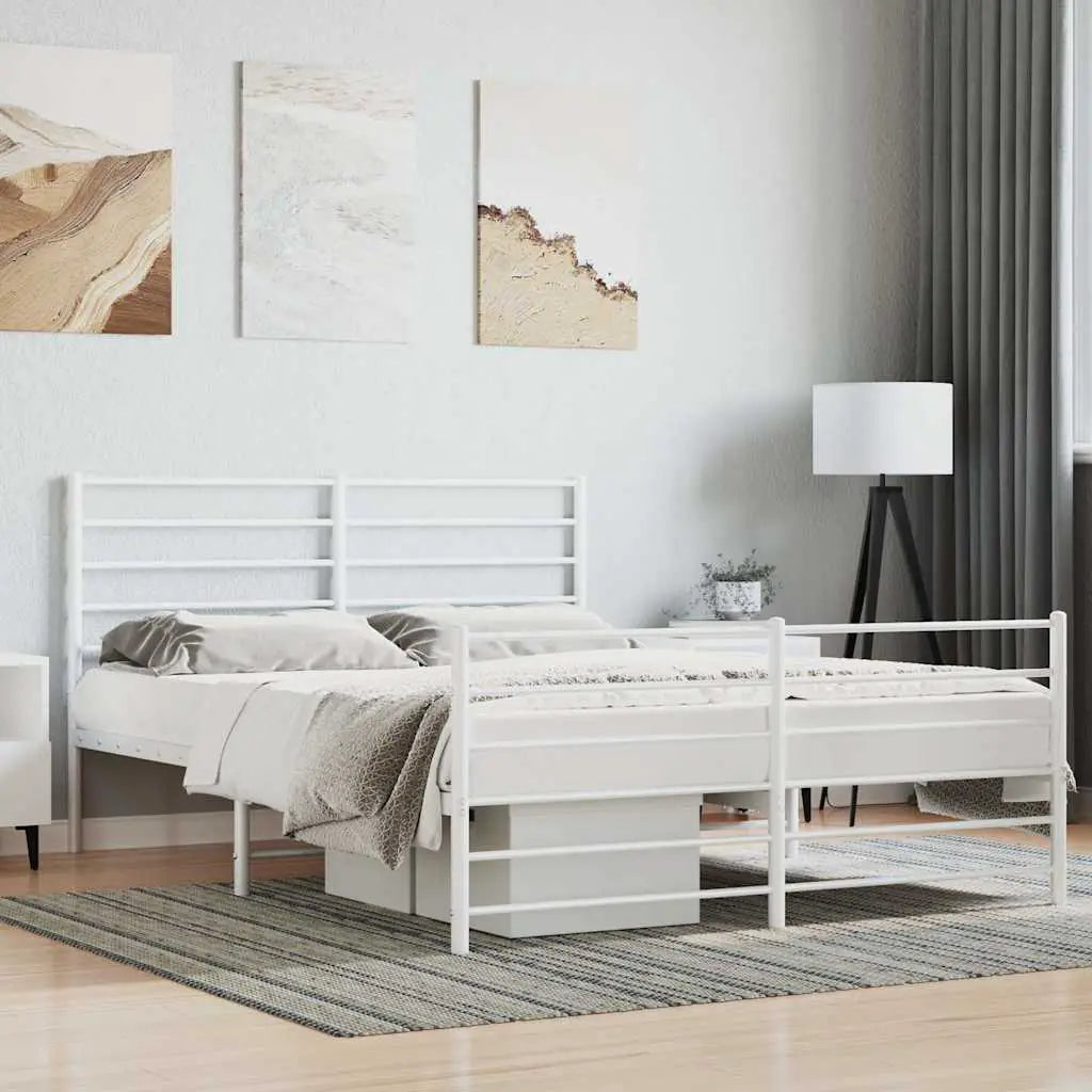 vidaXL Metal Bed Frame without Mattress with Headboard Black 75x190cm - from vidaXL