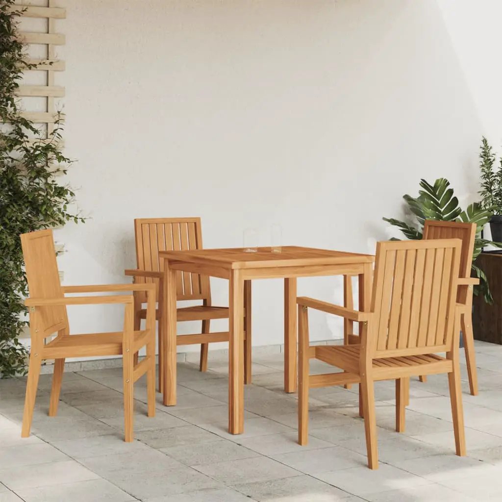 vidaXL vidaXL Stackable Garden Chairs 2 pcs 56.5x57.5x91 cm Solid Wood Teak - Garden Chairs