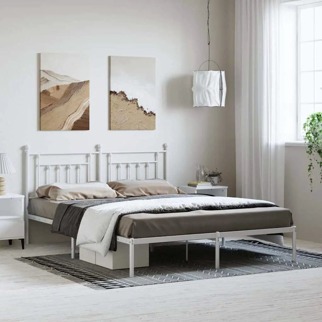 vidaXL Bed Frame | Black | Powder-Coated Steel | Small Single | Bed Frame - from vidaXL