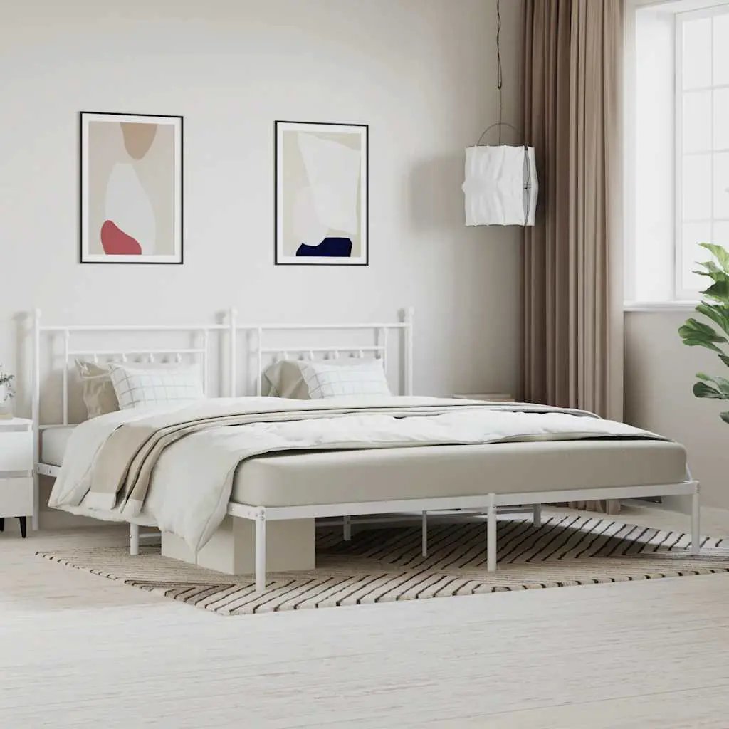 vidaXL Bed Frame | Black | Powder-Coated Steel | Small Single | Bed Frame - from vidaXL
